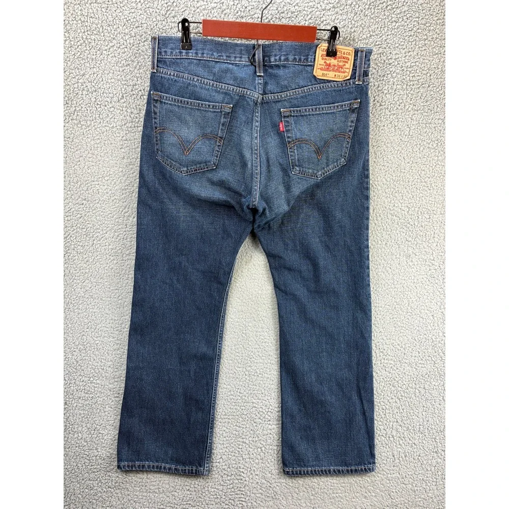 Levi's 514 Slim Straight Denim Jeans Mens 36x30 Dark Wash Blue Cotton Classic
